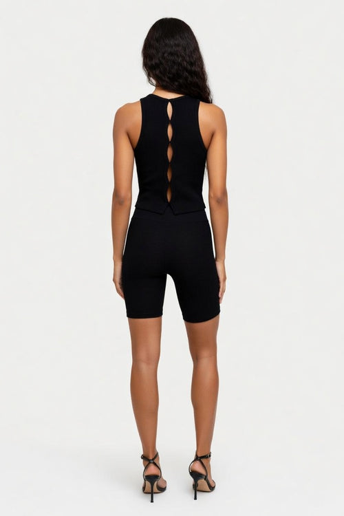 Cut-Out Knit Vest — back view