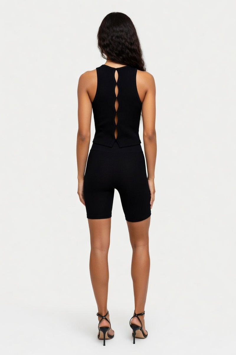 Cut-Out Knit Vest — back view