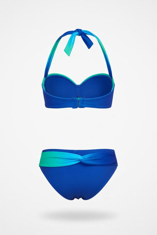 Gradient Twist Bandeau Bikini Set — back view