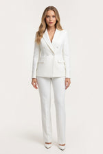 Structured Blazer Co-Ord Set — White