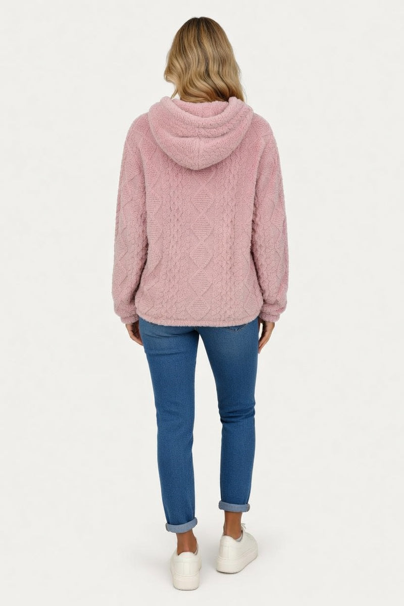 Double-Sided Velvet Hooded Sweatshirt — back view