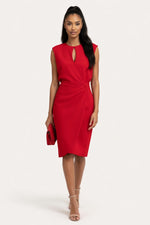 Satin Knot Detail Dress — front view