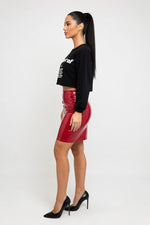 Glossy Mini Skirt — side view