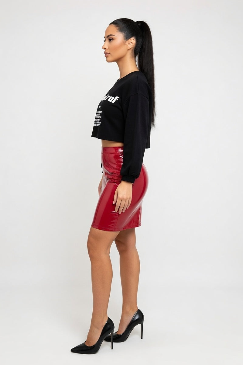 Glossy Mini Skirt — side view