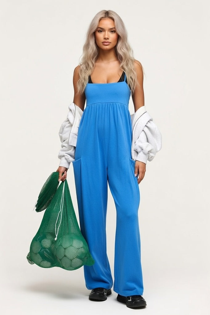 Off-Shoulder Column Maxi Dress — Ocean Blue