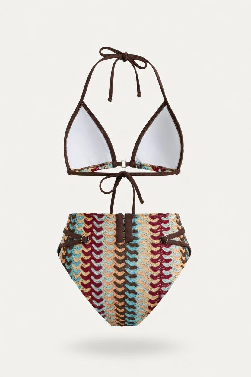 Halter Tie Swimsuit Set — back view