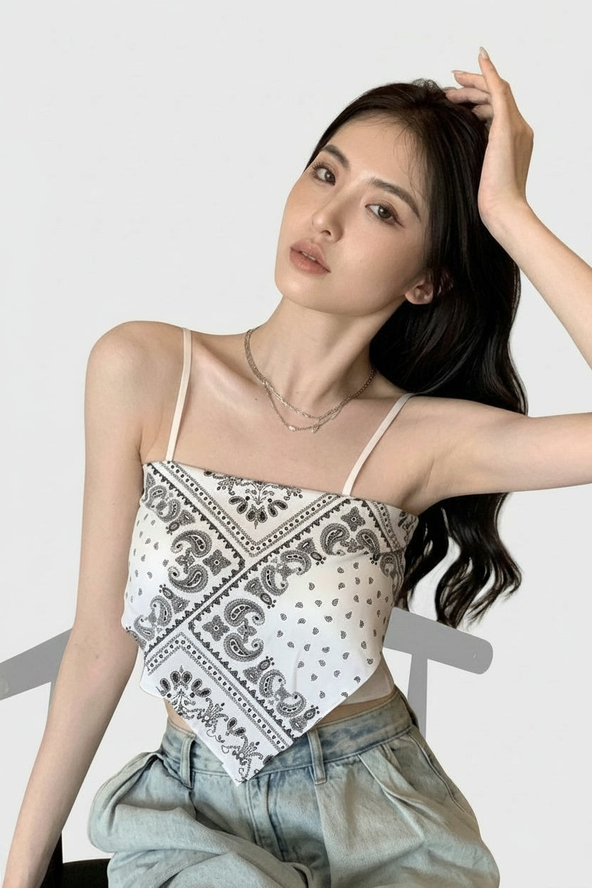 Cashew Floral Print Slip Cami Top — One size — Front