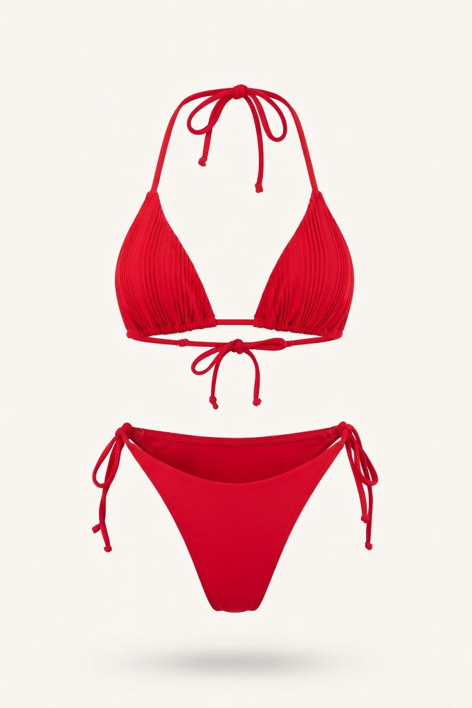 Triangle Bikini Set — Red