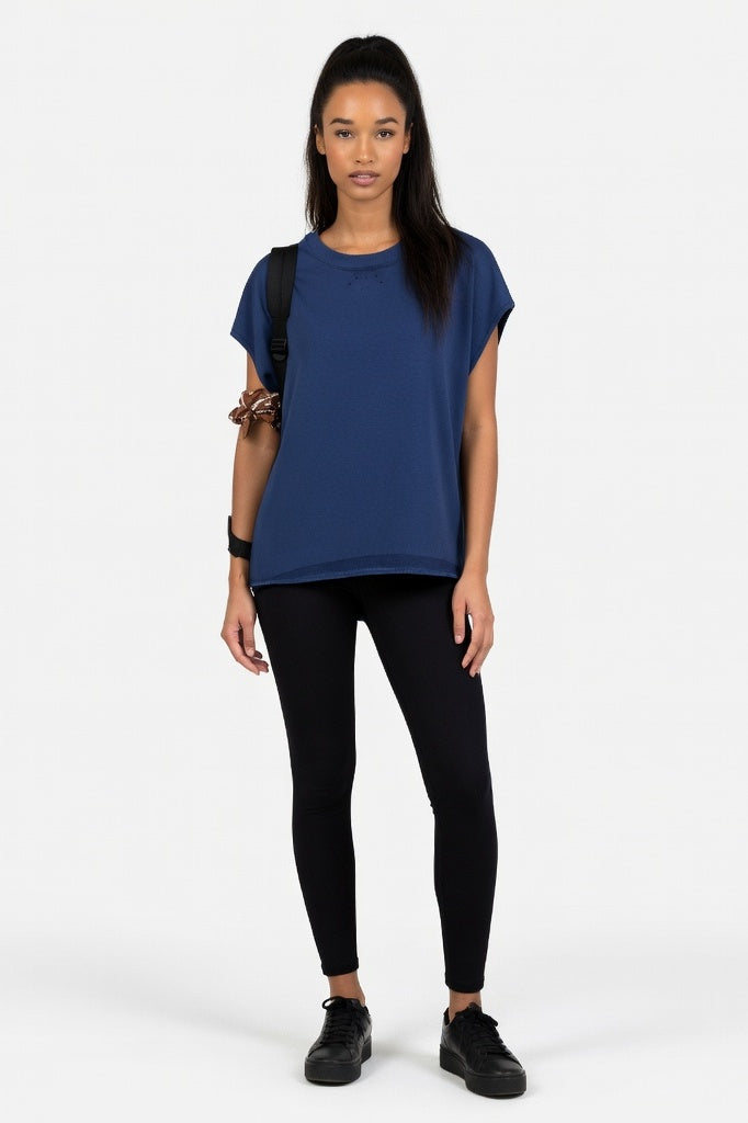 Draped Viscose Tank — Royal Blue