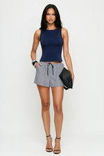 Ribbed Tank Top — Navy Blue