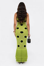 Polka Dot Knit Midi Dress — back view
