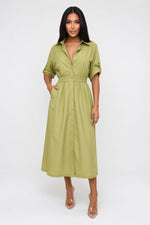 Belted Shirt Dress — front view