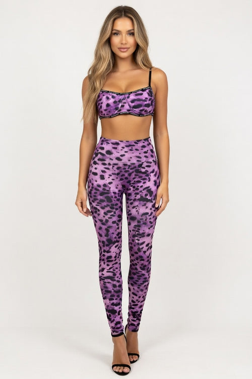 Leopard Print Co-Ord Set — Purple