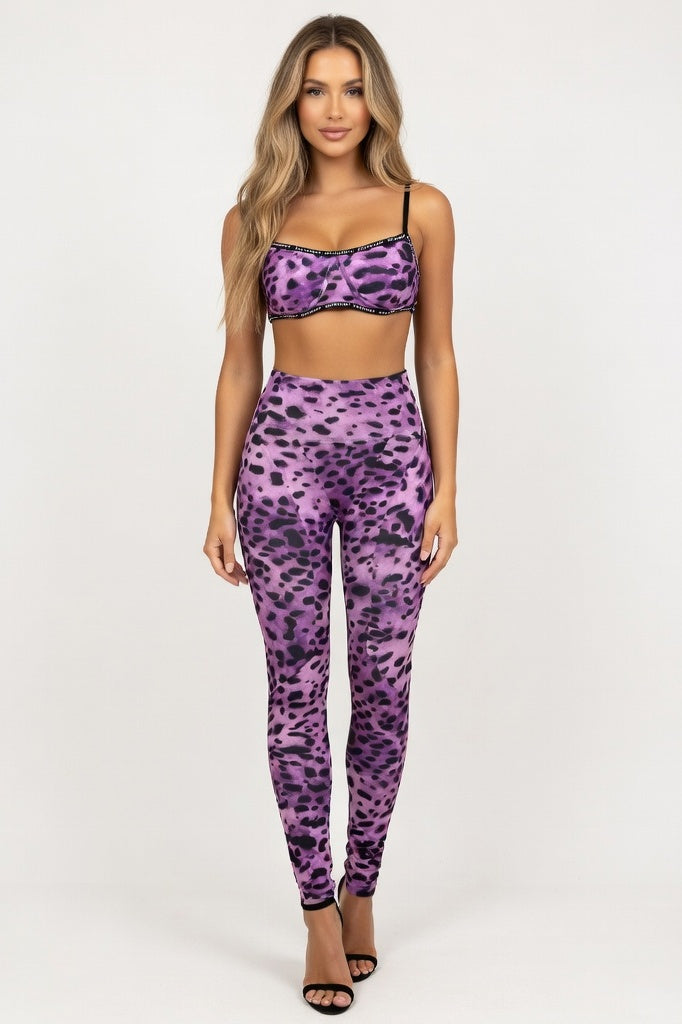 Leopard Print Co-Ord Set — Purple