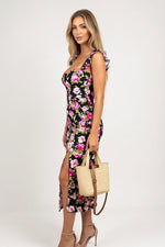 French Floral Halter Slip Dress — side view