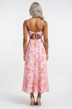 Printed Halter Maxi Dress — back view