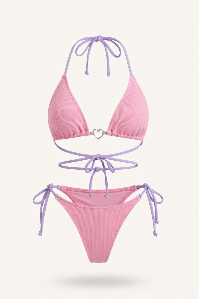 Triangle Bikini Set — Pink