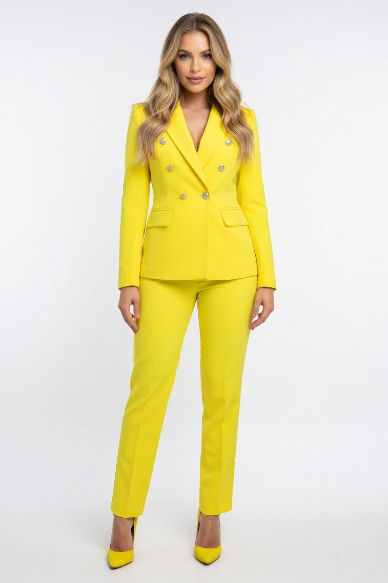 Structured Blazer Co-Ord Set — Yellow