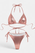 Lace-Up Bikini Set — Champagne