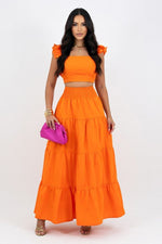 Camisole Top & Mini Skirt Co-ord Set — Orange