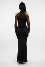 Draped Fishtail Dress — back view