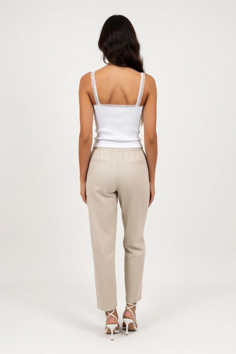 Ribbed Camisole with Built-in Bra — back view