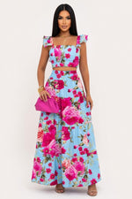 Halter Maxi Dress — Blue