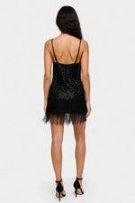 Sequin Halter Mini Dress — back view