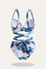 Printed High Waist Bikini Set — back view