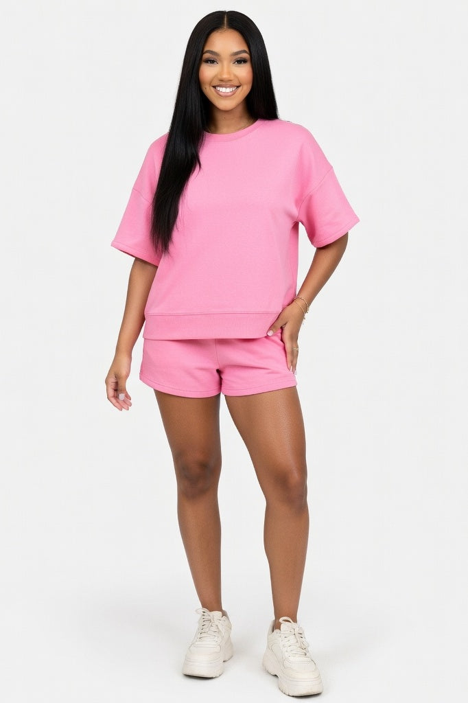 Loose Fit Co-ord Set — Pink