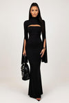 High Neck Cut-Out Midi Dress