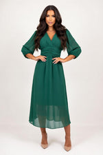 Chiffon Mini Dress — Green