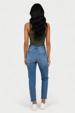 Cotton Blend Round Neck Vest — back view