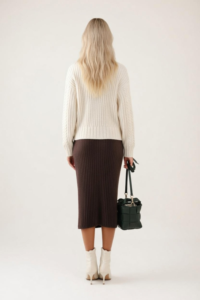 Slit Knit Skirt — back view