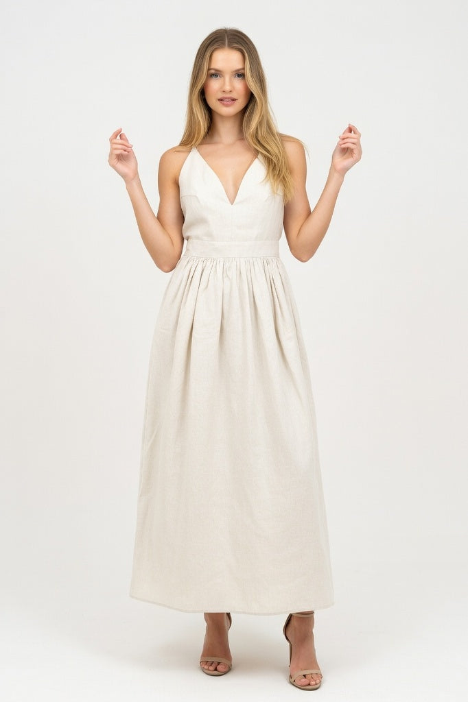 Halter Mini Dress — Apricot