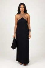 Cross Back Maxi Dress — Black