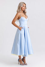 Double Layer Mesh Halter Dress — side view
