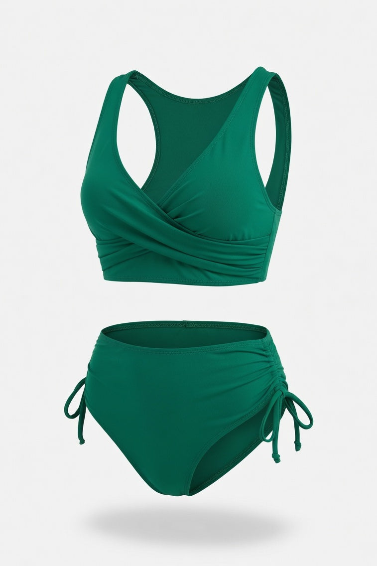 Twist Halter Bikini Set — Green
