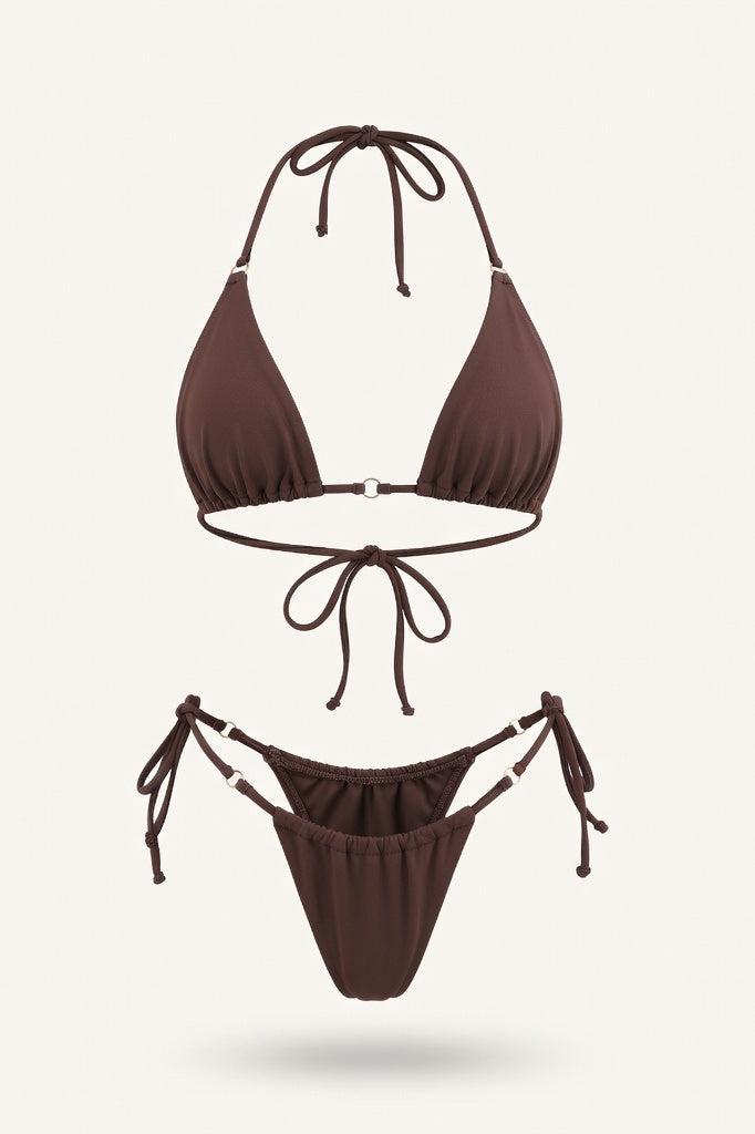 Triangle Bikini Set — Coffee