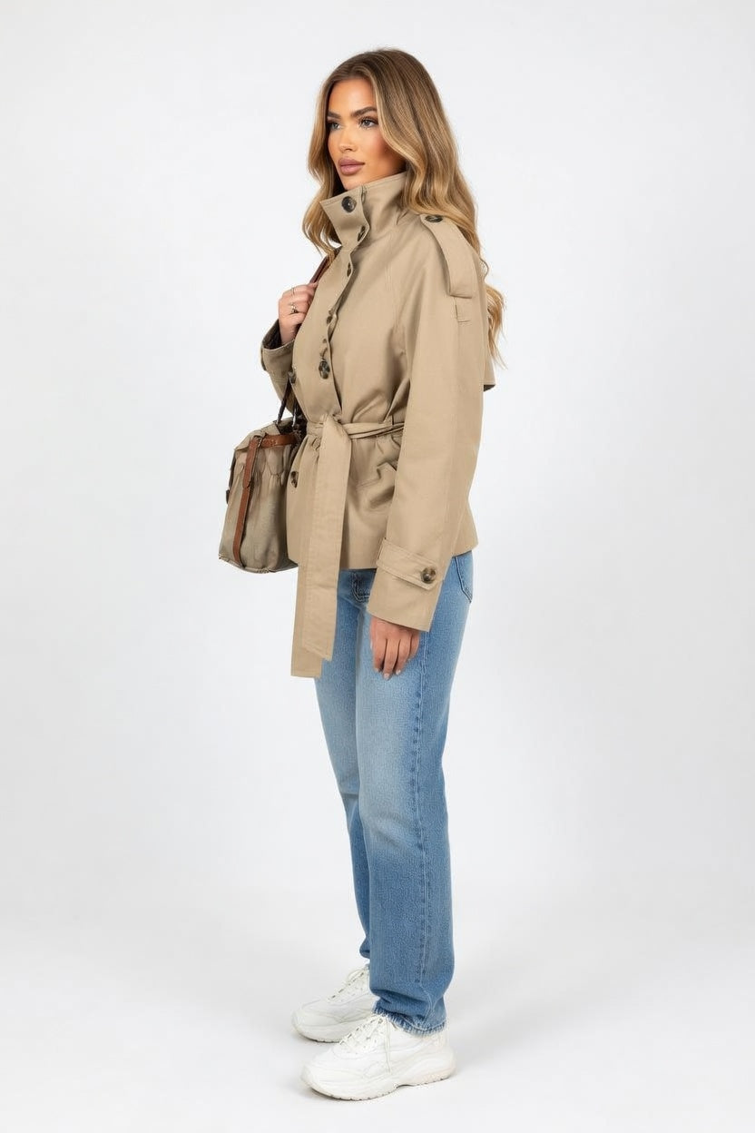 Belted Windbreaker Jacket — side view
