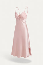 Silk Slip Nightdress with Bow Ties — Red