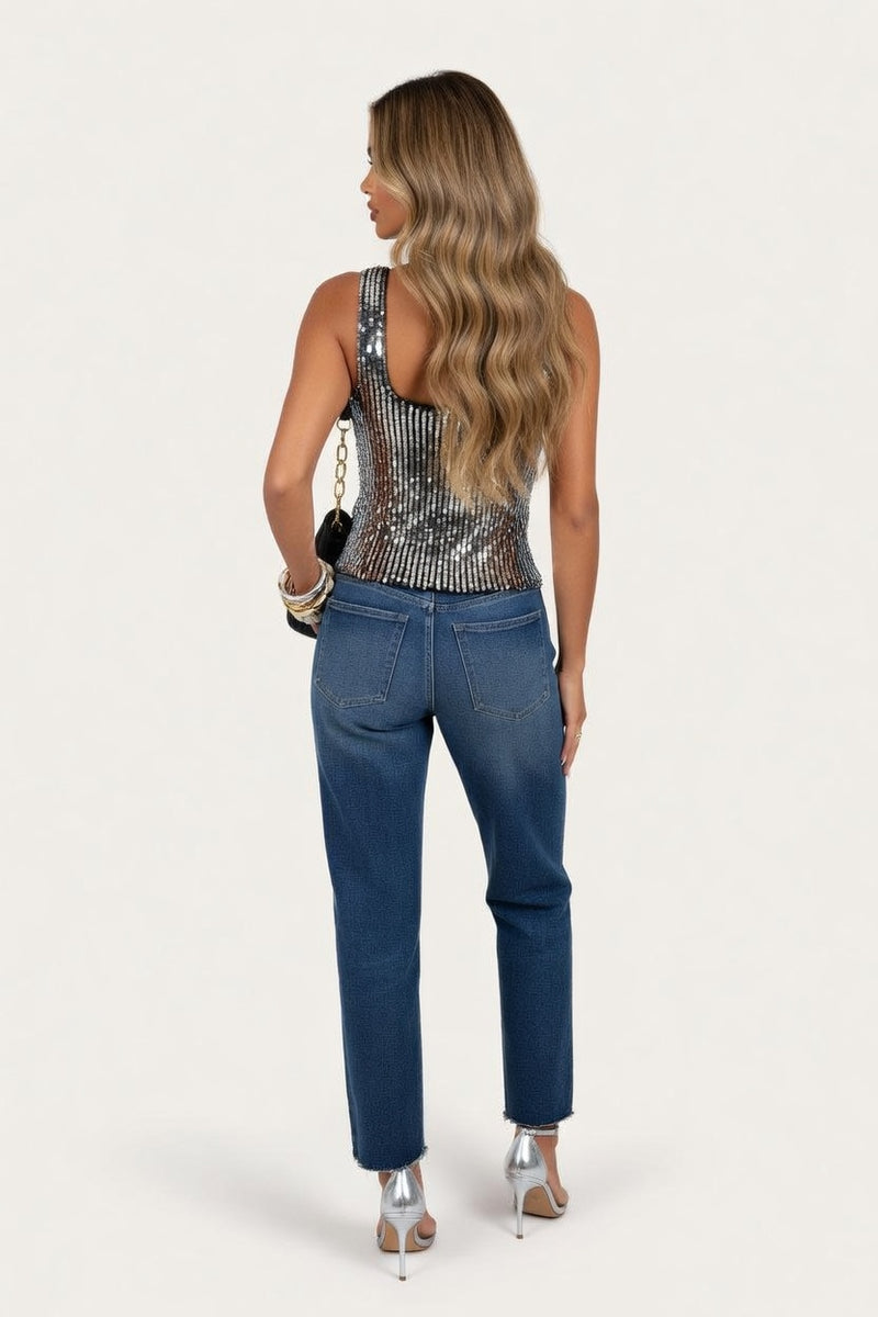 Sequin Halter Vest — back view