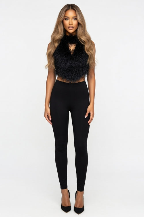 Halterneck Backless Co-ord Set — Black
