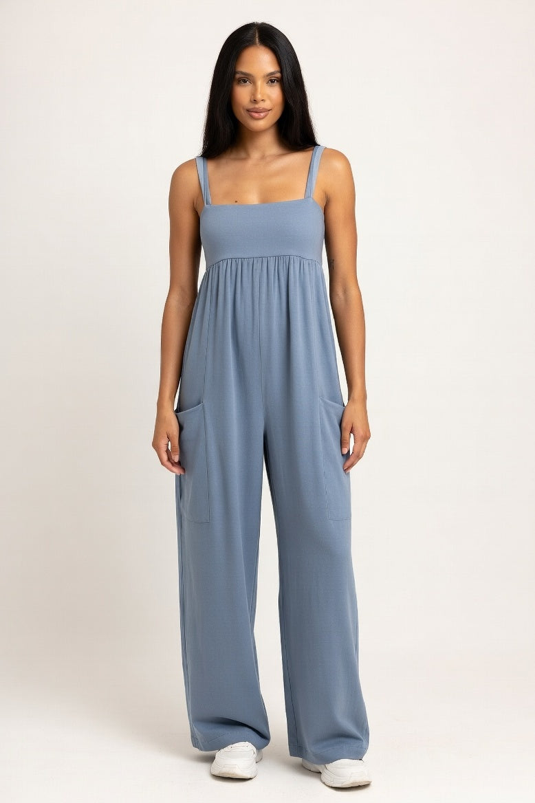Off-Shoulder Column Maxi Dress — Grey