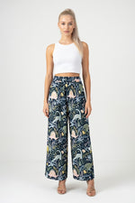 Leopard Print Elastic Waist Skirt — front view