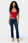 Lace Halter Top with Contrasting Trim