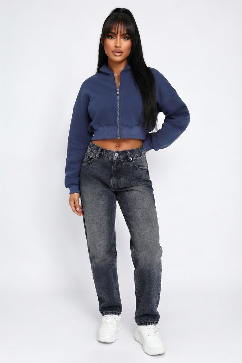 Oversized Hooded Sweatshirt — Color:E 24w 0318-082 # Gray
