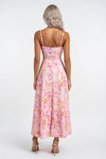 Halter Printed Midi Dress — back view