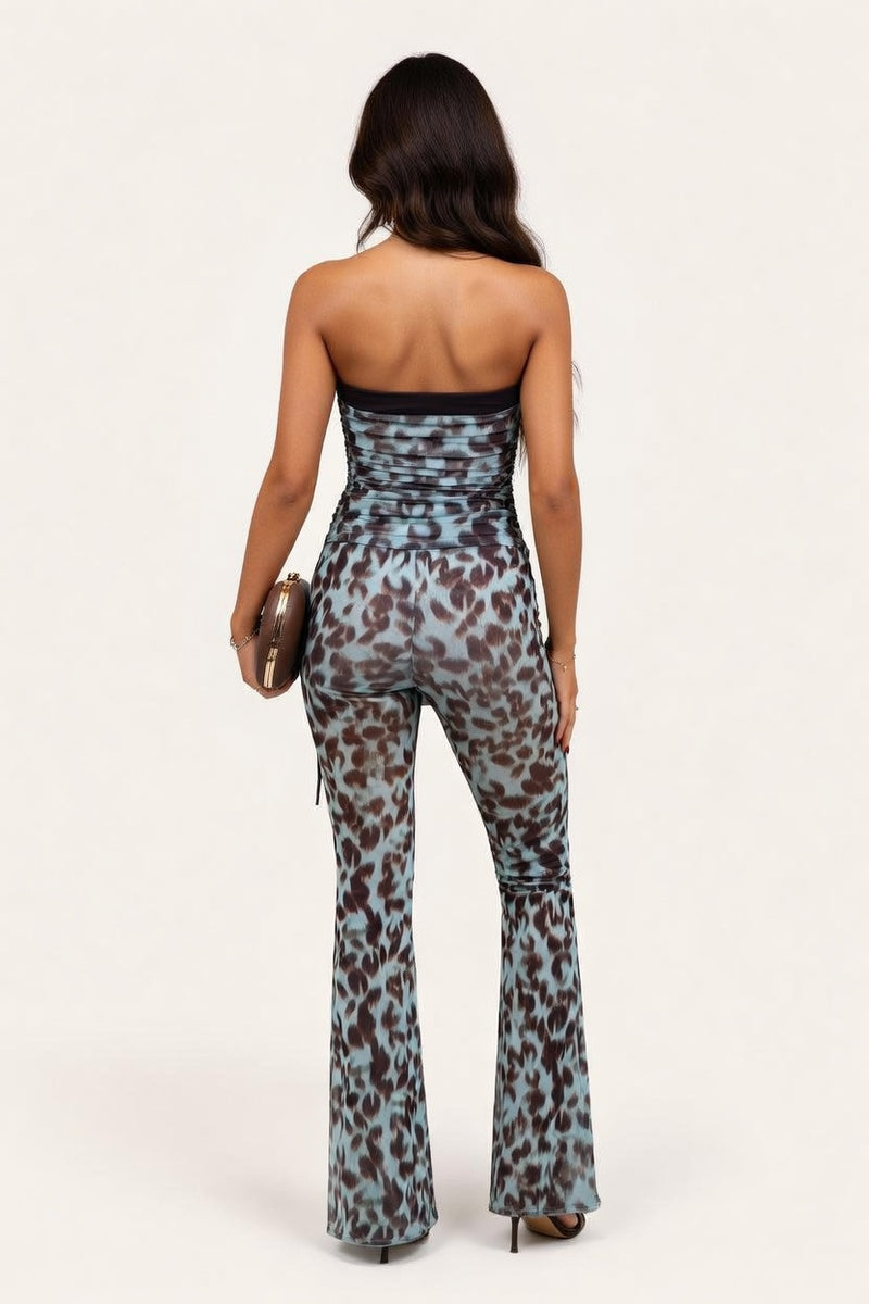 Printed Tube Top & Trouser Co-ord — back view