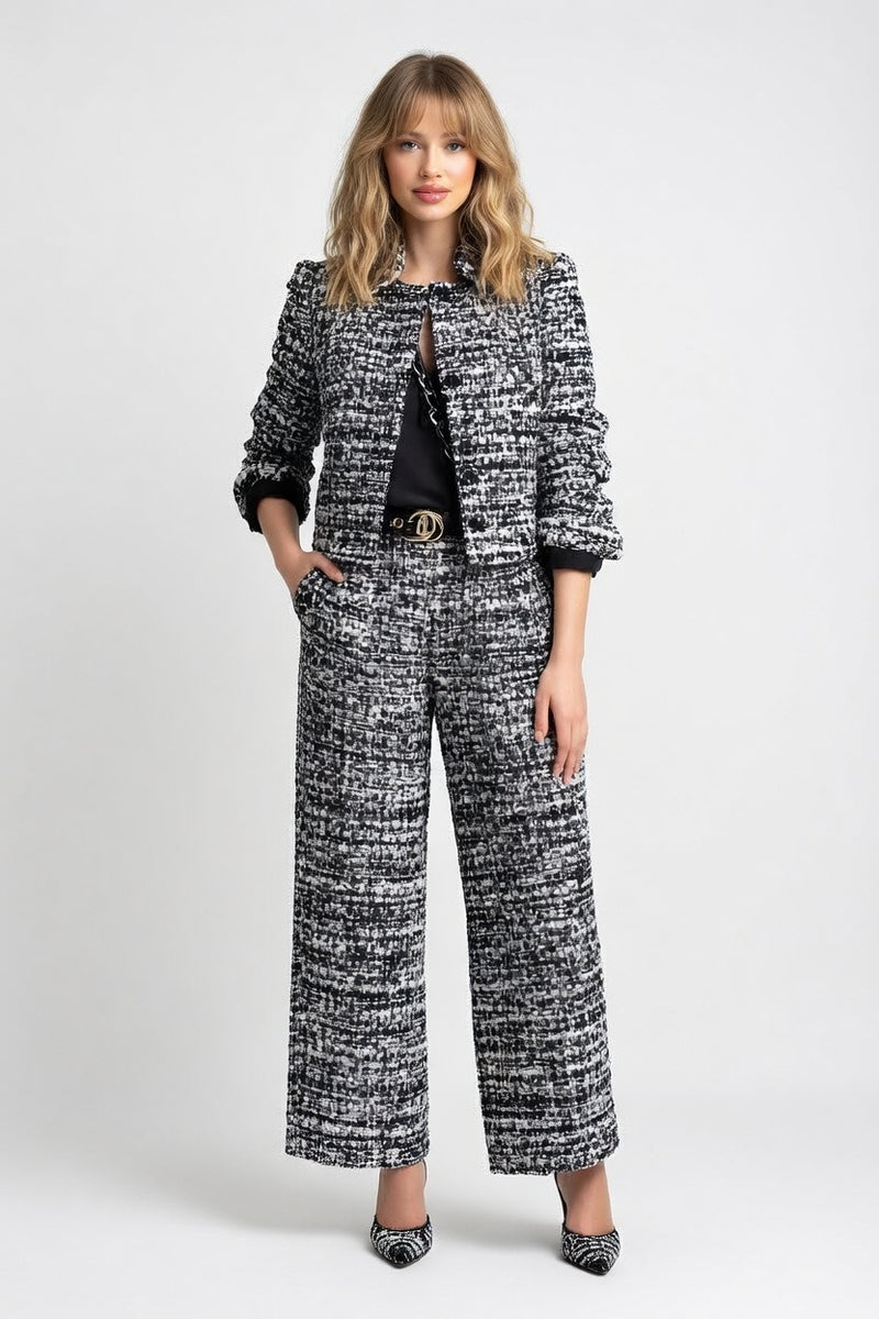 Structured Blazer & Wide Leg Trouser Co-ord — front view